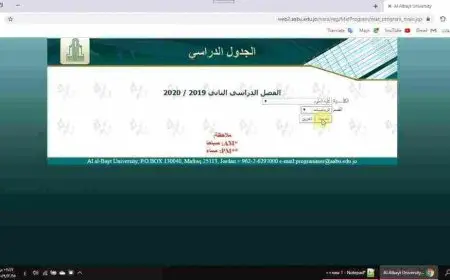 جامعة ال البيت و الجدول الدراسي