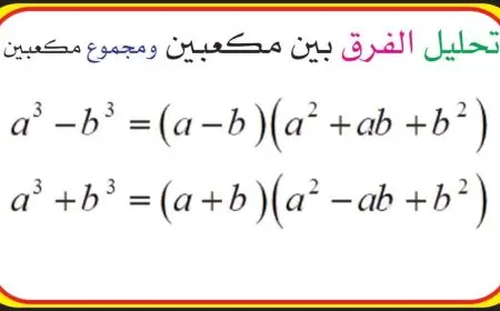 تحليل مجموع مكعبين وقانون الفرق بين المكعبين