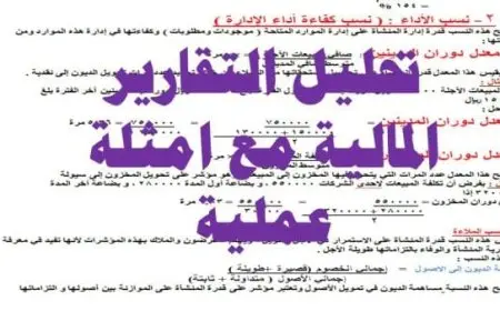 أمثلة تطبيقية على تحليل القوائم المالية