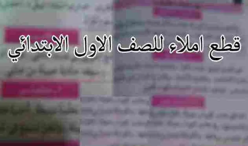 قطع إملاء للصف الأول الابتدائي