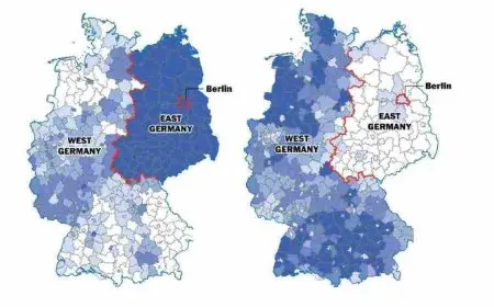 خريطة المانيا الشرقية والغربية بالعربي