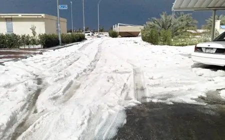 انخفاض في درجات الحرارة إلى ما دون 3 : وتكون الصقيع في هذه المناطق الكويتية