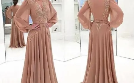 موديلات فساتين شيفون كم طويل