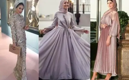 موديلات فساتين سهرة تخفي البطن للمحجبات 2024